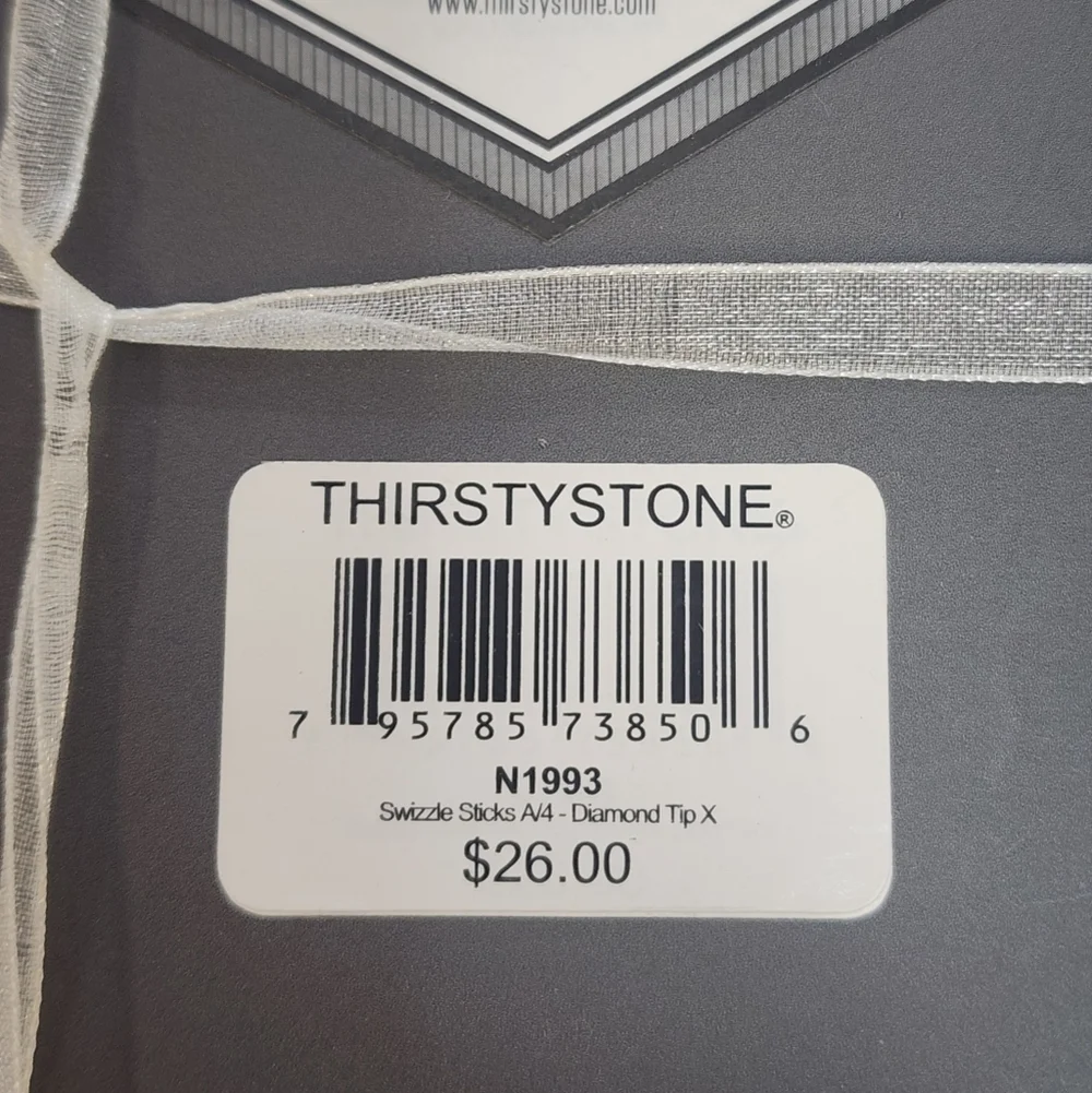 Thirstystone Elegant 4pcs Crystal Topper Metal Drink Stirrers (price per set)